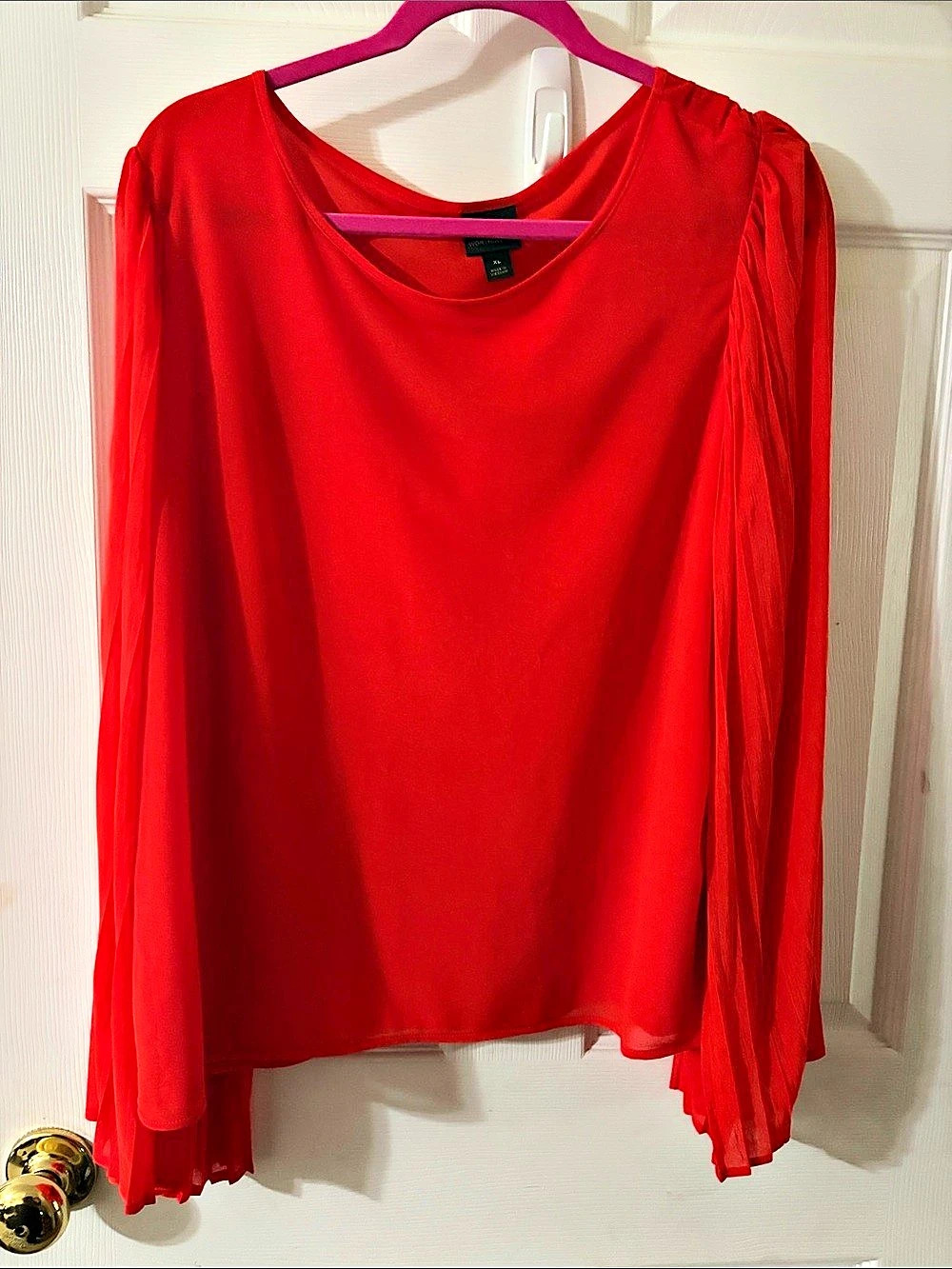 Worthington Long Sleeve Blouse in Red Size XL Like New